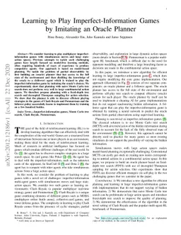 Learning to Play Imperfect-Information Games by Imitating an Oracle
  Planner