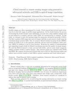 Cloud removal in remote sensing images using generative adversarial
  networks and SAR-to-optical image translation