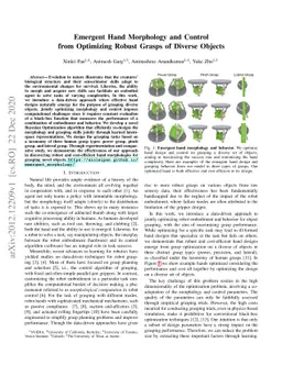 Emergent Hand Morphology and Control from Optimizing Robust Grasps of
  Diverse Objects