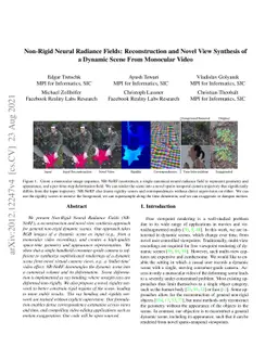 Non-Rigid Neural Radiance Fields: Reconstruction and Novel View
  Synthesis of a Dynamic Scene From Monocular Video