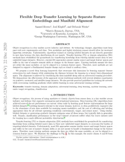 Flexible deep transfer learning by separate feature embeddings and
  manifold alignment