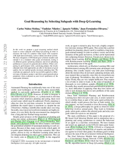 Goal Reasoning by Selecting Subgoals with Deep Q-Learning