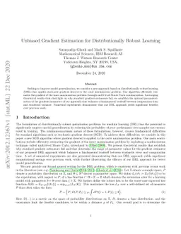 Unbiased Gradient Estimation for Distributionally Robust Learning