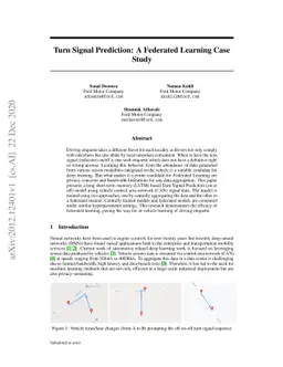 Turn Signal Prediction: A Federated Learning Case Study