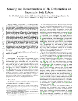 Sensing and Reconstruction of 3D Deformation on Pneumatic Soft Robots