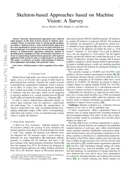 Skeleton-based Approaches based on Machine Vision: A Survey