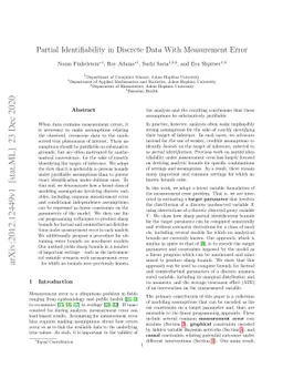 Partial Identifiability in Discrete Data With Measurement Error
