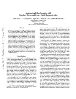 Augmenting Policy Learning with Routines Discovered from a Single
  Demonstration