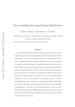 Score matching for compositional distributions