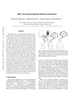 IIRC: Incremental Implicitly-Refined Classification