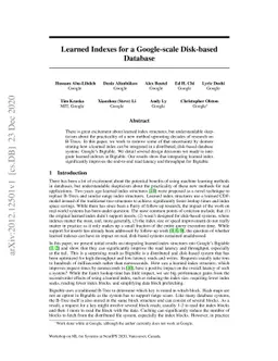 Learned Indexes for a Google-scale Disk-based Database
