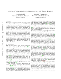 Analyzing Representations inside Convolutional Neural Networks