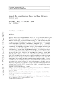 Vehicle Re-identification Based on Dual Distance Center Loss
