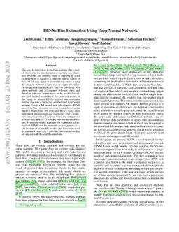 BENN: Bias Estimation Using Deep Neural Network