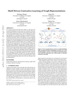 Motif-Driven Contrastive Learning of Graph Representations