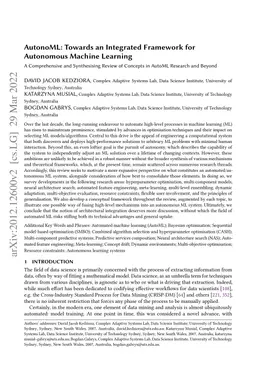 AutonoML: Towards an Integrated Framework for Autonomous Machine
  Learning