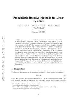 Probabilistic Iterative Methods for Linear Systems
