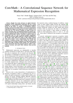 ConvMath: A Convolutional Sequence Network for Mathematical Expression
  Recognition