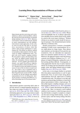 Learning Dense Representations of Phrases at Scale