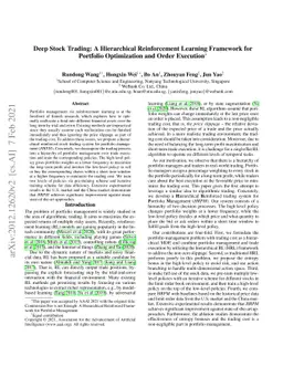 Deep Stock Trading: A Hierarchical Reinforcement Learning Framework for
  Portfolio Optimization and Order Execution