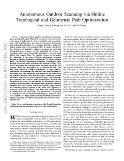 Autonomous Outdoor Scanning via Online Topological and Geometric Path
  Optimization