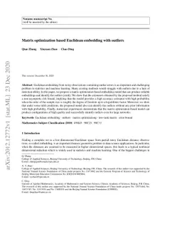 Matrix optimization based Euclidean embedding with outliers