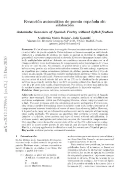 Automatic Scansion of Spanish Poetry without Syllabification