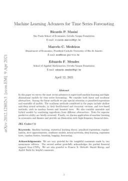 Machine Learning Advances for Time Series Forecasting