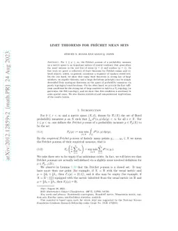 Limit Theorems for Fréchet Mean Sets