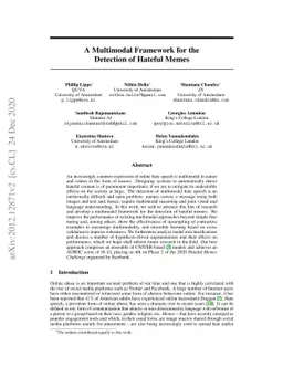 A Multimodal Framework for the Detection of Hateful Memes