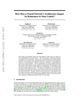 How Does a Neural Network's Architecture Impact Its Robustness to Noisy
  Labels?