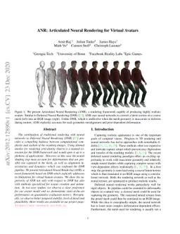 ANR: Articulated Neural Rendering for Virtual Avatars
