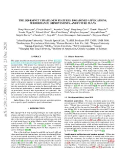 The 2020 ESPnet update: new features, broadened applications,
  performance improvements, and future plans