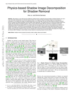 Physics-based Shadow Image Decomposition for Shadow Removal
