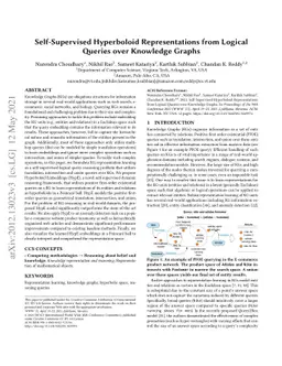 Self-Supervised Hyperboloid Representations from Logical Queries over
  Knowledge Graphs