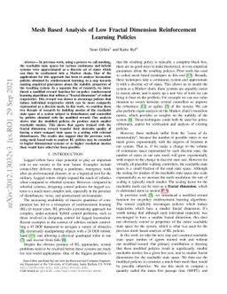 Mesh Based Analysis of Low Fractal Dimension Reinforcement Learning
  Policies