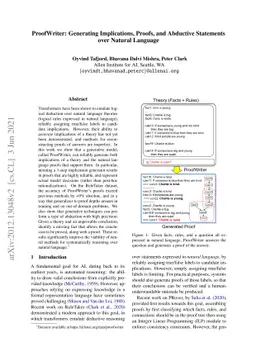 ProofWriter: Generating Implications, Proofs, and Abductive Statements
  over Natural Language