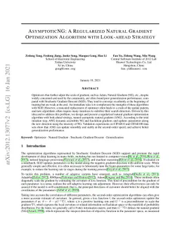 AsymptoticNG: A regularized natural gradient optimization algorithm with
  look-ahead strategy