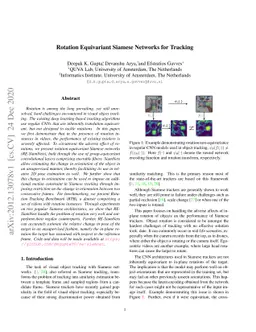 Rotation Equivariant Siamese Networks for Tracking