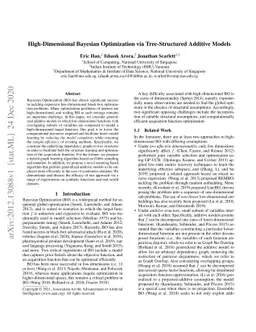 High-Dimensional Bayesian Optimization via Tree-Structured Additive
  Models