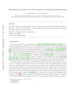 Dependence of variance on covariate design in nonparametric link
  regression