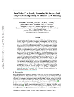 FracTrain: Fractionally Squeezing Bit Savings Both Temporally and Spatially for Efficient DNN Training