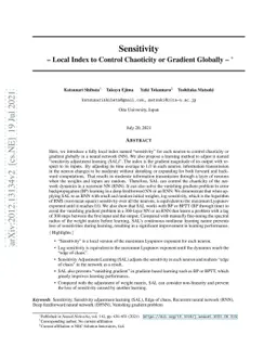 Sensitivity - Local Index to Control Chaoticity or Gradient Globally -