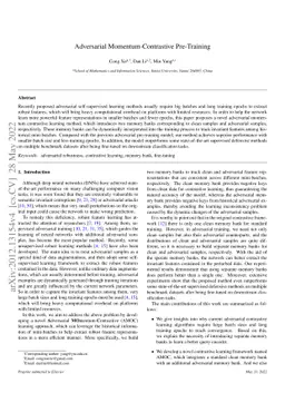 Adversarial Momentum-Contrastive Pre-Training