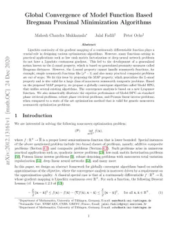 Global Convergence of Model Function Based Bregman Proximal Minimization
  Algorithms