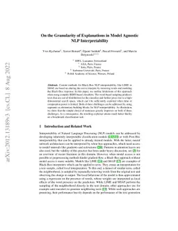 On the Granularity of Explanations in Model Agnostic NLP
  Interpretability