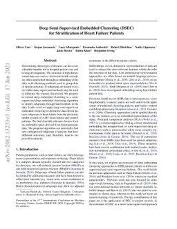 Deep Semi-Supervised Embedded Clustering (DSEC) for Stratification of
  Heart Failure Patients
