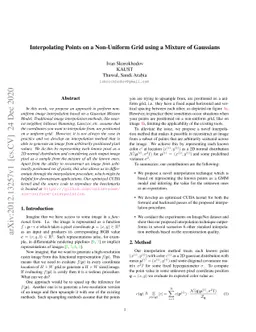 Interpolating Points on a Non-Uniform Grid using a Mixture of Gaussians