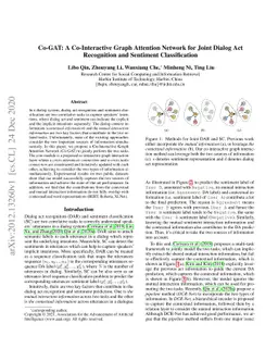 Co-GAT: A Co-Interactive Graph Attention Network for Joint Dialog Act
  Recognition and Sentiment Classification