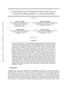 Calibration and Uncertainty Quantification of Convective Parameters in
  an Idealized GCM